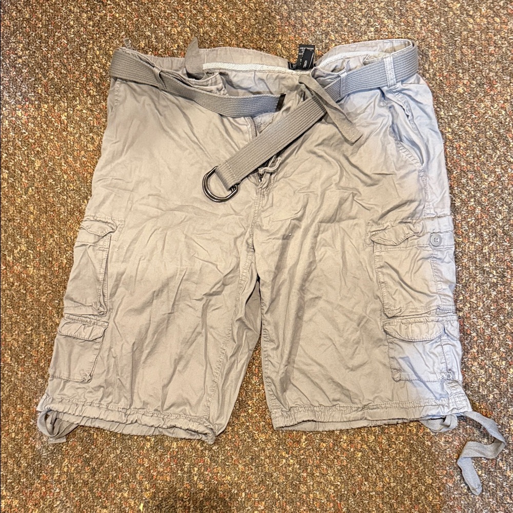 Buffalo David Bitton Light Gray Cargo Shorts
